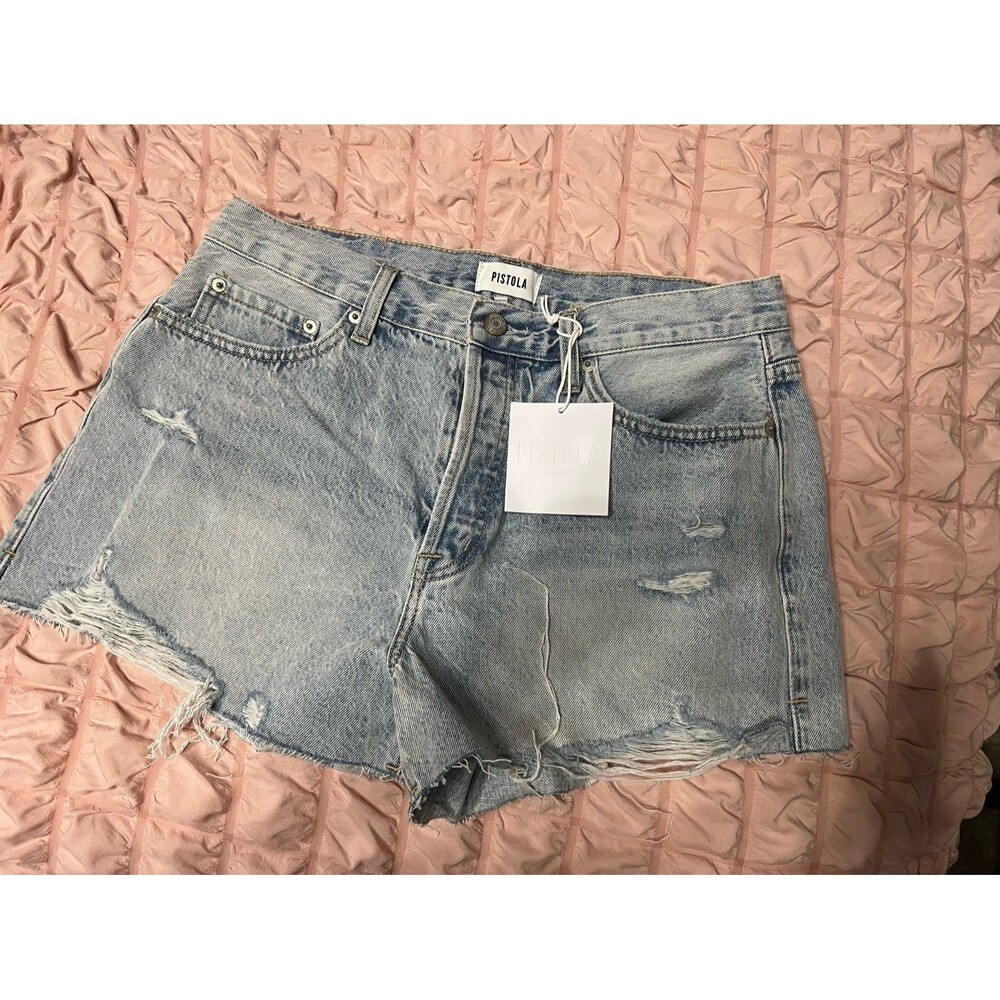 NWT Pistola Nova high rise cut off relaxed denim jean shorts 30